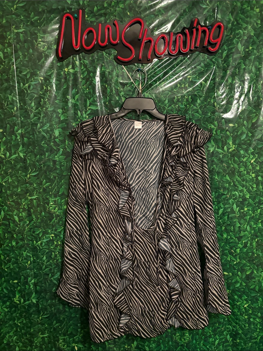 Strawberry Milk Mob Black & White Zebra Print Top